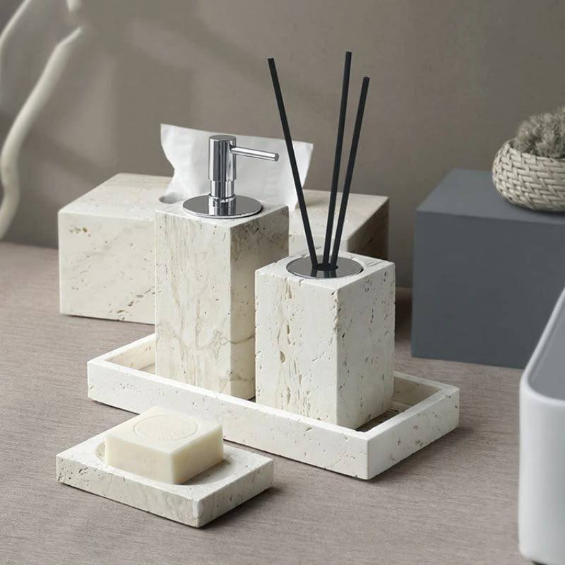 Accessoires de salle de bain en marbre